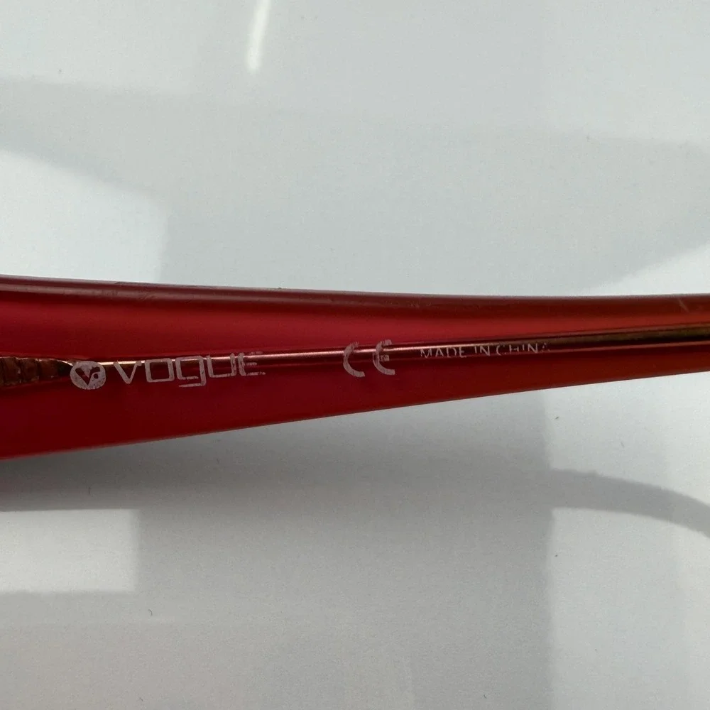 Vogue Sunglasses Womens Red Black Brown Gradient Square Metal Frame VO 3579 756